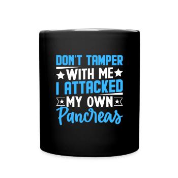 Funny Diabetes Awareness Useless Pancreas - Full Colour Mug - black - Front