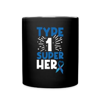 Typ 1 Diabetes Bewusstsein Bauchspeicheldrüse Insulin Blau - Tasse einfarbig - Schwarz - Vorne