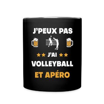 I can't I Volleyball Aperitif Geschenk - Tasse einfarbig - Schwarz - Vorne