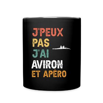 Ich kann nicht ich gerudert und Vintage-Aperitif - Tasse einfarbig - Schwarz - Vorne