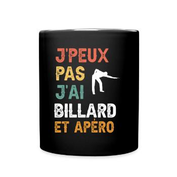 I can't I have billiards and vintage aperitif - Full Colour Mug - black - Front