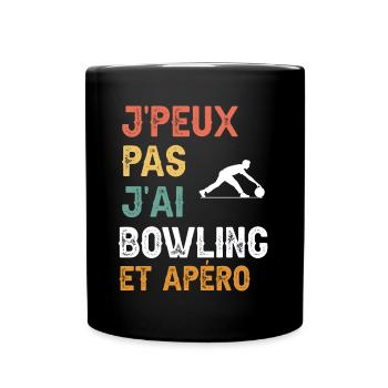 Ich kann nicht Bowling und Vintage-Aperitif haben - Tasse einfarbig - Schwarz - Vorne