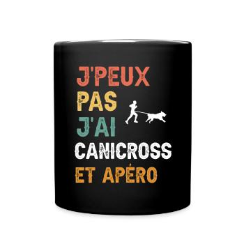I can't I have canicross and vintage aperitif - Full Colour Mug - black - Front