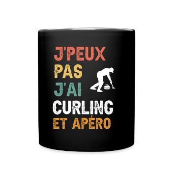 Ich kann kein Eisstockschießen und einen Vintage-Aperitif haben - Tasse einfarbig - Schwarz - Vorne