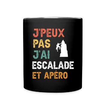 I can't I climbed and vintage aperitif - Full Colour Mug - black - Front