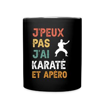 Ich kann nicht Karate und Vintage-Aperitif haben - Tasse einfarbig - Schwarz - Vorne