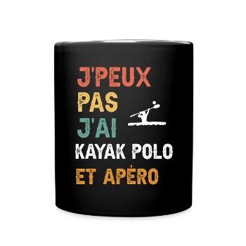 Ich kann nicht, ich kann Kajak-Polo und Vintage-Aperitif haben - Tasse einfarbig - Schwarz - Vorne