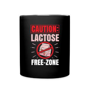 Lactose tolerant or lactose intolerant - Full Colour Mug - black - Front