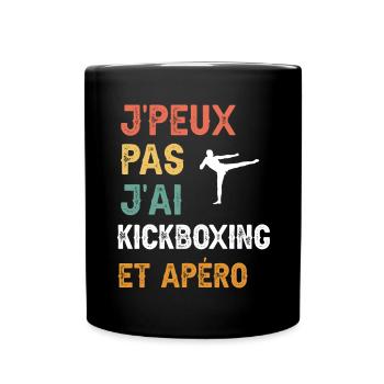 Ich kann nicht Kickboxen und Vintage-Aperitif haben - Tasse einfarbig - Schwarz - Vorne