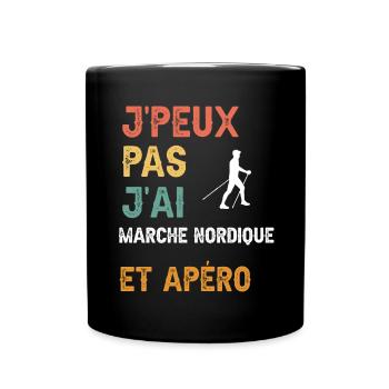 Ich kann kein Nordic Walking und Vintage-Aperitif - Tasse einfarbig - Schwarz - Vorne