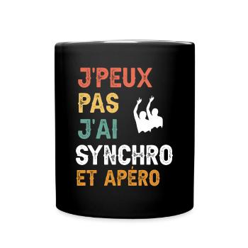 Ich kann kein Synchronschwimmen und Vintage-Aperitif - Tasse einfarbig - Schwarz - Vorne