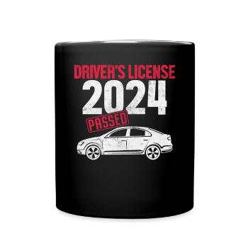 Driver's License 2024 Passed Funny Driving - Full Colour Mug - black - Front