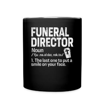 Directeur de funérailles Drôle Définition Embaumement Dernier - Mug uni - noir - Devant
