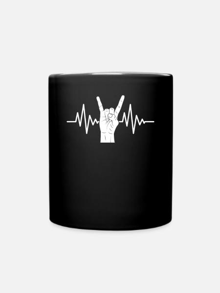 ASL Battement de cœur Drôle Sourd et malentendant ASL - Mug uni - noir