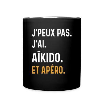 I can't I have aikido aperitif humor - Full Colour Mug - black - Front