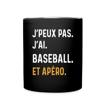 I can't I have baseball aperitif humor - Full Colour Mug - black - Front