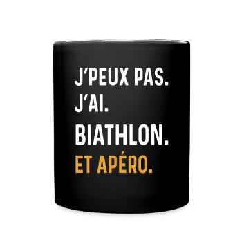 I can't I biathlon aperitif humor - Full Colour Mug - black - Front