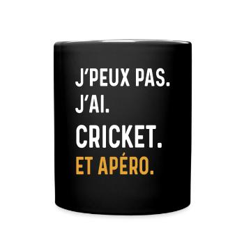 I can't I have cricket aperitif humor - Full Colour Mug - black - Front
