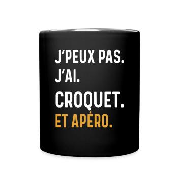 I can't I Krocket Aperitif Humor - Tasse einfarbig - Schwarz - Vorne