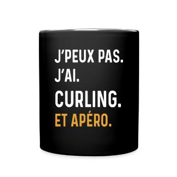 I can't I curling aperitif humor - Full Colour Mug - black - Front
