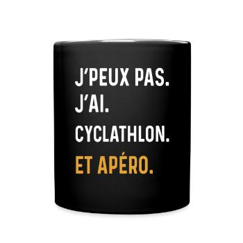 I can't I cyclathlon aperitif humor - Full Colour Mug - black - Front