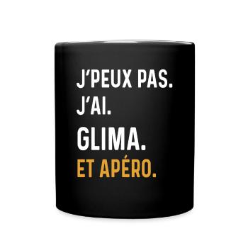 I can't I have glima aperitif humor - Full Colour Mug - black - Front