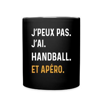 I can't I have Handball Aperitif Humor - Tasse einfarbig - Schwarz - Vorne