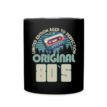 40th Birthday, Eighties - Full Colour Mug - black - Front