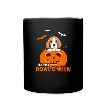 Halloween Beagle Kostüm Kürbis Hund Geschenkidee - Tasse einfarbig - Schwarz - Vorne
