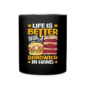 Sandwich Sandwich Snack Célébration - Mug uni - noir - Devant