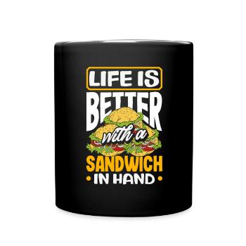 Sandwich Day Snack Celebration Sandwich - Full Colour Mug - black - Front