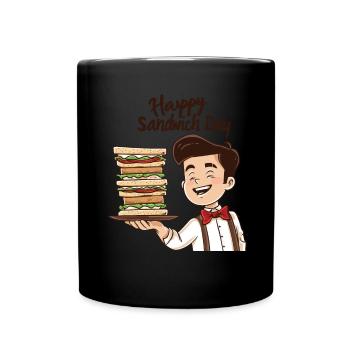 Sandwich Day Snack Celebration Sandwich - Full Colour Mug - black - Front