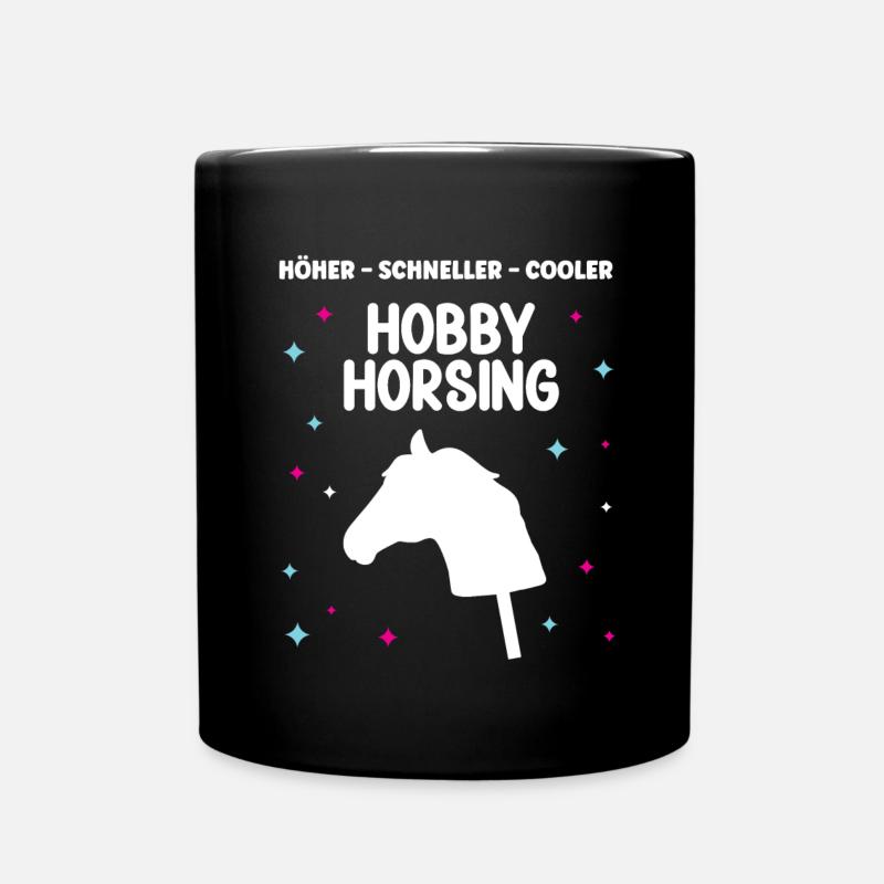 Hobby Horse Steckenpferde Reiter Hobby Horsing - Tasse einfarbig - Schwarz