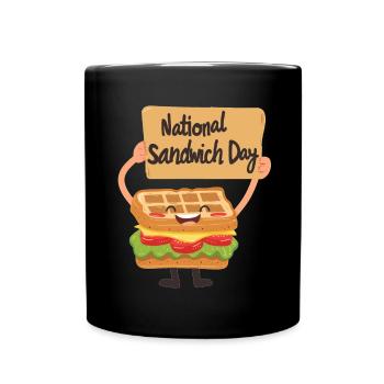 Sandwich Day Snack Celebration Sandwich - Full Colour Mug - black - Front