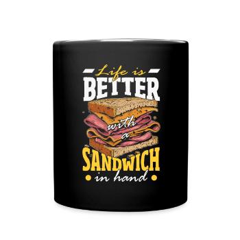 Sandwich Sandwich Snack Célébration - Mug uni - noir - Devant