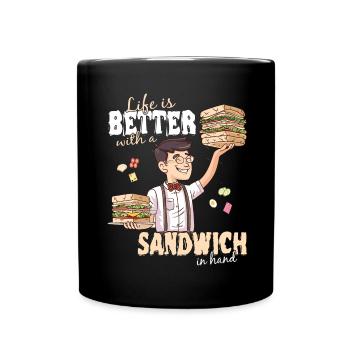 Sandwich Sandwich Snack Célébration - Mug uni - noir - Devant