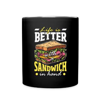 Sandwich Sandwich Snack Célébration - Mug uni - noir - Devant