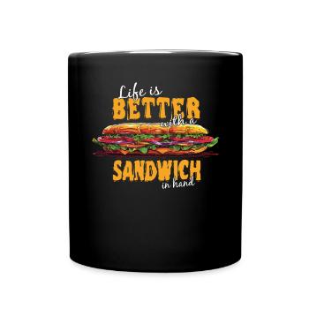 Sandwich Day Snack Celebration Sandwich - Full Colour Mug - black - Front