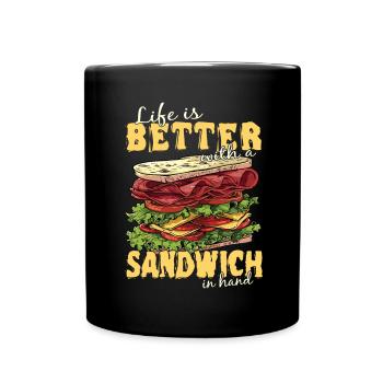 Sandwich Day Snack Celebration Sandwich - Full Colour Mug - black - Front