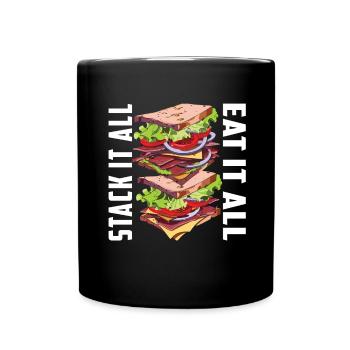 Sandwich Day Snack Celebration Sandwich - Full Colour Mug - black - Front
