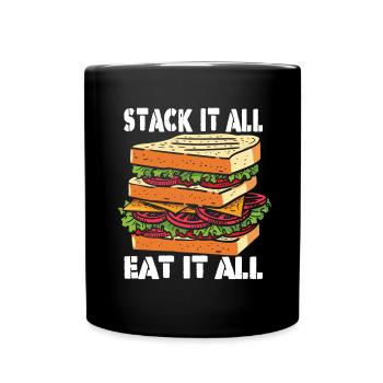 Sandwich Day Snack Celebration Sandwich - Full Colour Mug - black - Front