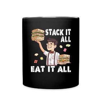 Sandwich Day Snack Celebration Sandwich - Full Colour Mug - black - Front