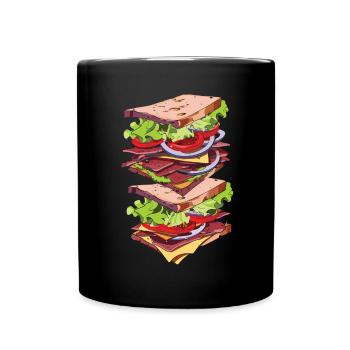 Sandwich Day Snack Celebration Sandwich - Full Colour Mug - black - Front