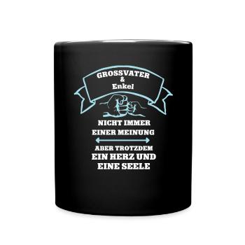 Opa Enkel Partnerlook Team Enkelkind und Großvater - Tasse einfarbig - Schwarz - Vorne