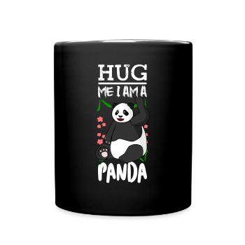 Hug Me Panda Bear Giant Panda - Tasse einfarbig - Schwarz - Vorne
