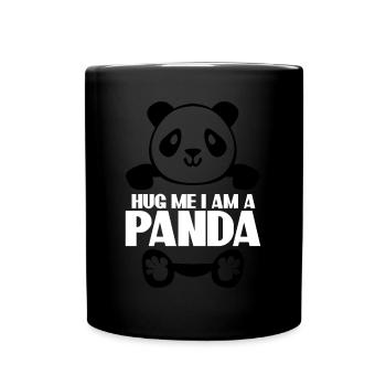 Hug Me Giant Panda Panda Bear - Tasse einfarbig - Schwarz - Vorne