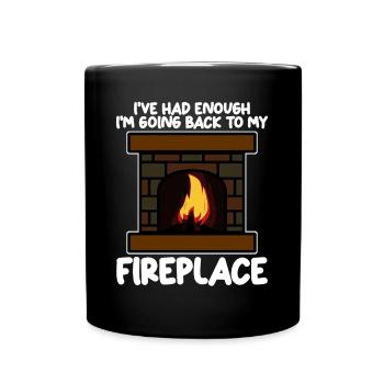 Fireplace Oven Firewood Stove - Full Colour Mug - black - Front