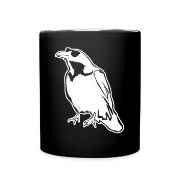 Raven with Sunglasses Ravens Crow Crows - Tasse einfarbig - Schwarz - Vorne