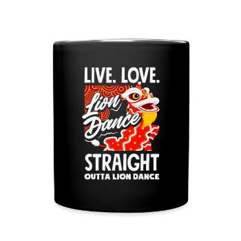Chinese New Year Moon Lion Dance - Full Colour Mug - black - Front