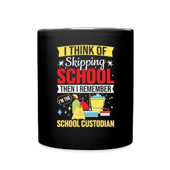 Funny School Cleaner Janitorial Staff Custodian - Full Colour Mug - black - Front